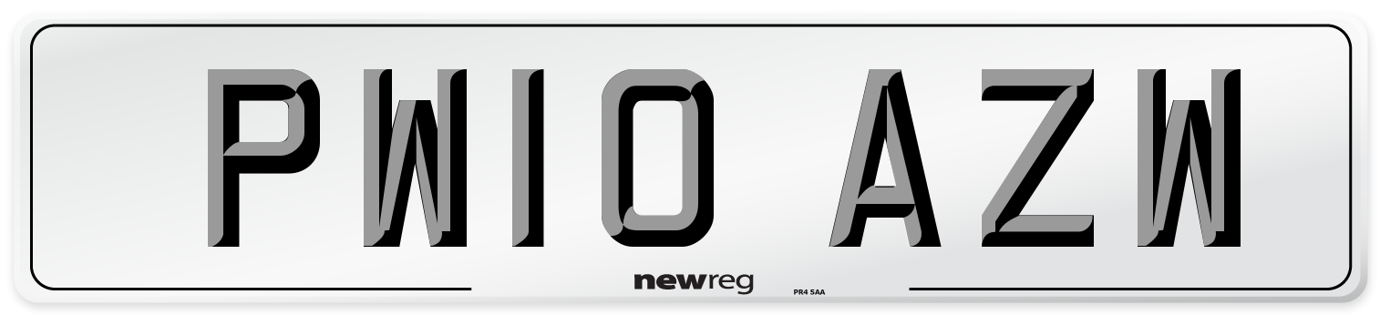 PW10 AZW Number Plate from New Reg